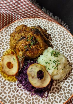 Töltött, narancsos kacsacomb recept fotója