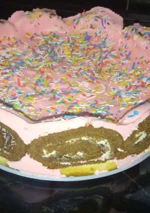 صورة لوصفة كيك بالبوظة 🍩🎀 تحفة