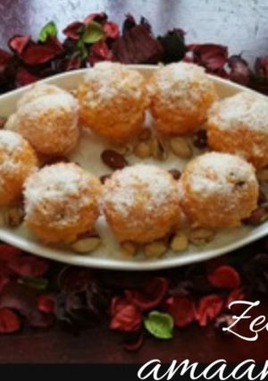 A picture of Shahi Zarda Laddoos.