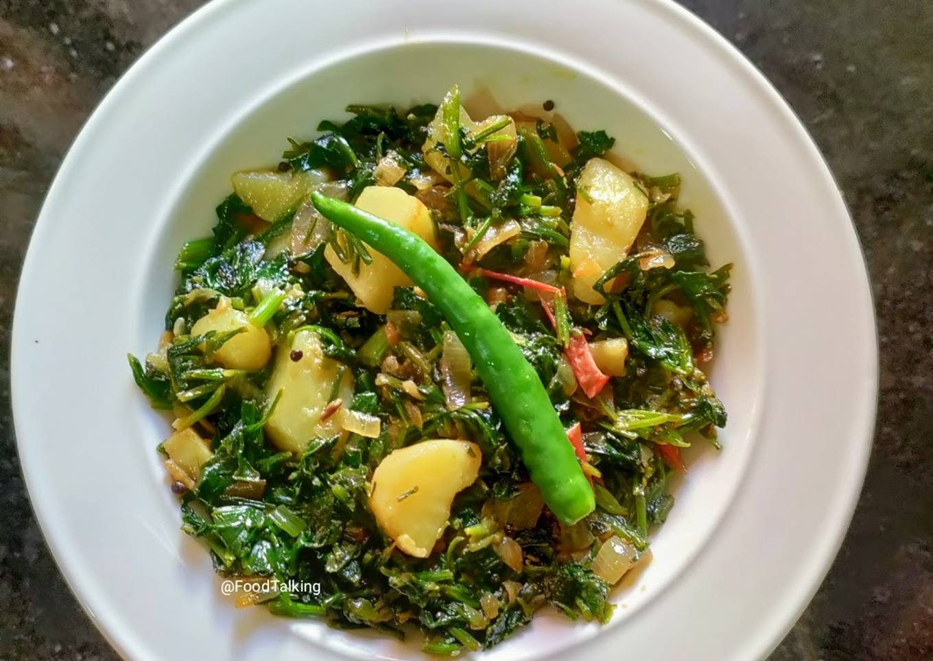 Palak Aloo Subzi/Spinach Potato Subzi
