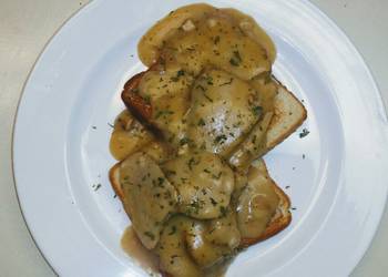 Unique Cuisine Open Face Pork Tenderloin w Gravy Most Delicious