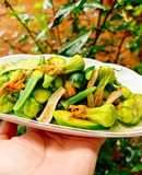 Bí nụ xào chân nấm