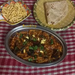 Kathiyawadi Sabzi Sev Tomato nu Shak A picture of Kathiyawadi Sabzi Sev Tomato nu Shak.