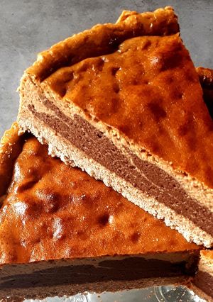 Une photo de Cheesecake marbré choco-coffee