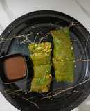 Palak paneer stuffed parcels