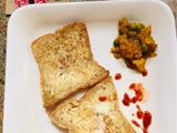 Garlic cheese bread & காலிபிளவர் கறி