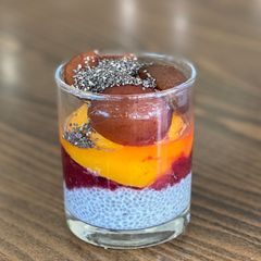 A picture of Compote and Chia Seed Pudding.