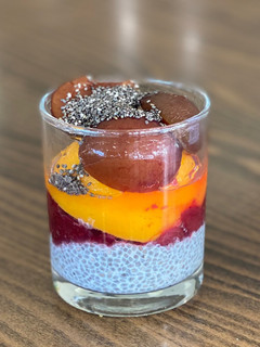 A picture of Compote and Chia Seed Pudding.