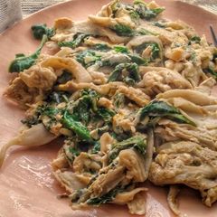 A picture of Spinach Mushrooms and Eggs.