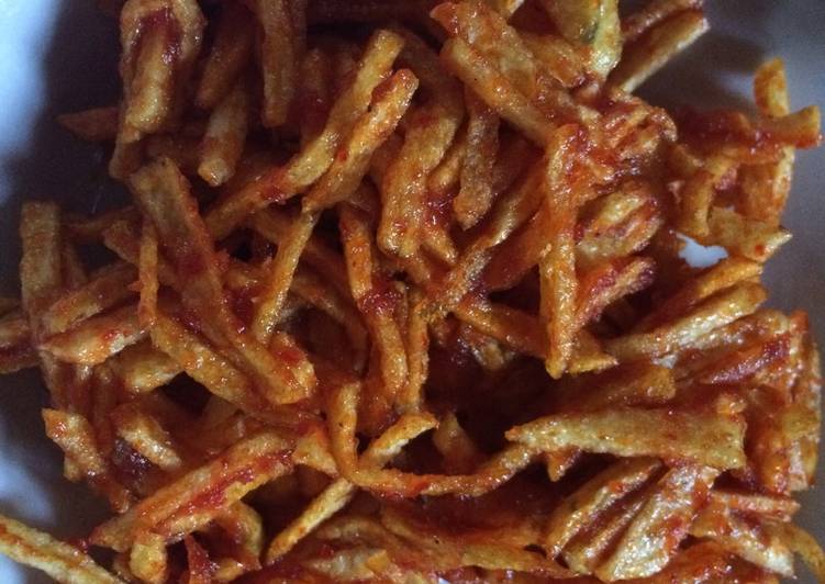 Resep Kering kentang pedas manis Anti Gagal