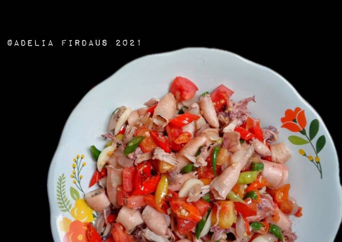 Resep Cumi Asin Sambal Dabu-dabu, Bisa Manjain Lidah