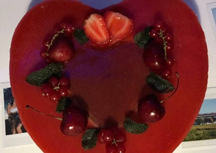 Simple Way to Prepare Fatto in casa Cheesecake al cioccolato con glassa alle fragole 🍫🍓❤️