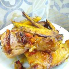 Una foto de Pollo al horno con papas🍗🥔