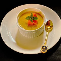 Mango Lassi Panna Cotta A picture of Mango Lassi Panna Cotta.