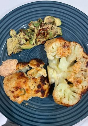 A picture of Roasted cheesy cauliflower.