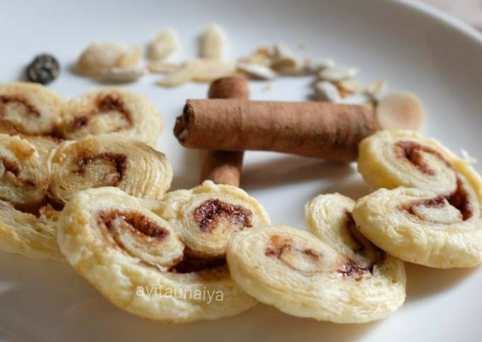 3 Ingredients No Oven Palmier Cookies