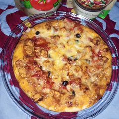 A picture of Simple chicken pizza.