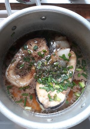 Hình của món Cá hú kho tiêu.