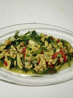 Foto resep Cah kangkung tempe