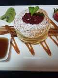Pancake stack with maple syrup