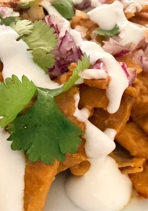 Una foto de Chilaquiles de zanahoria
