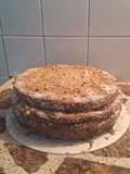 Torta Combinada Rellena con Chocolate, Crema Pastelera y Frutal