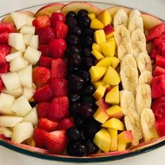 A picture of Mix Fruit Chat🍎🍑🍒🍉🍓🍌.