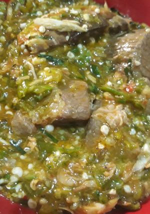 A picture of Okro soup.