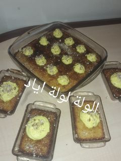 صورة لوصفة بسبوسة جزائرية بكريمة الليمون