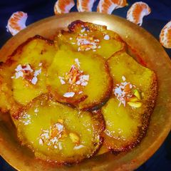 A picture of Orange Malpua.