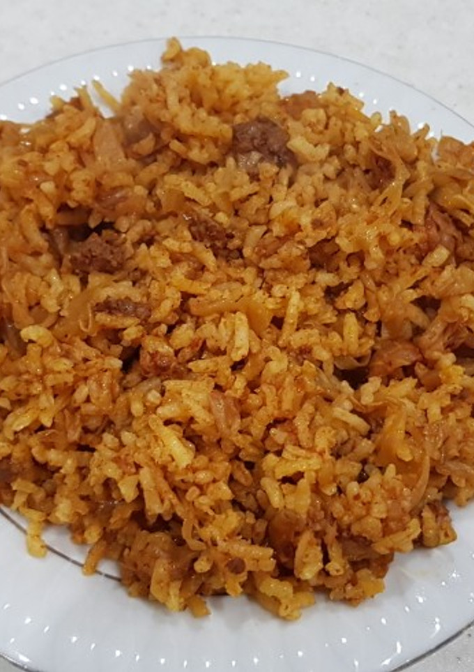 عکسی از دستور بفرمایید شام: کلم پلو به سبک خودم 😋😋😋😋