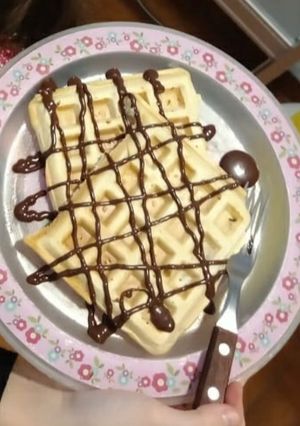 Una foto de Waffles con chocolate