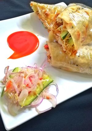A picture of Chicken wreps roll.