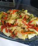 Bacalao al horno con verduras