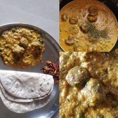 A picture of Mushroom tikka Masala.