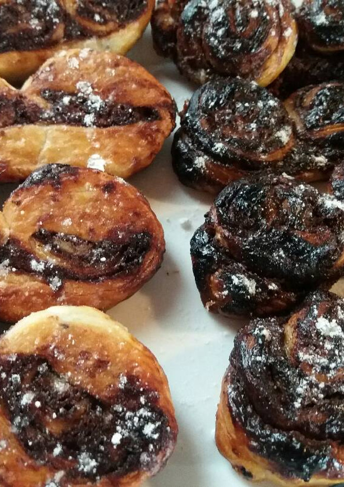 Una foto de Palmeritas rellenas de nutella