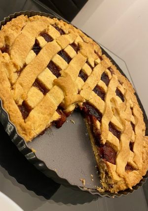 Szilvás pite vanília öntettel recept fotója