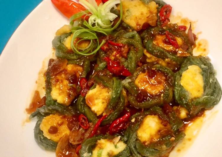 Kacang panjang isi, saus hoisin