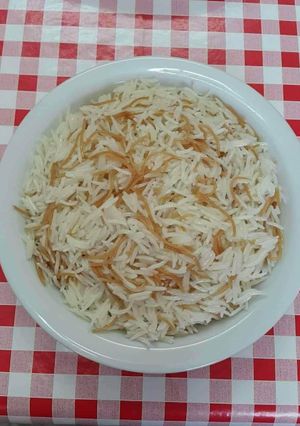 صورة لوصفة أرز أبيض بالشعيرية