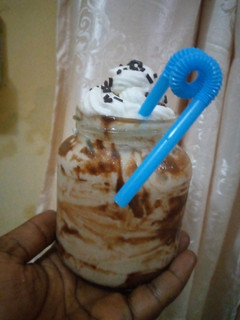 A picture of Nutella milk shake.