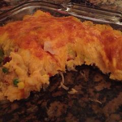 A picture of Sausage and sauerkraut casserole.