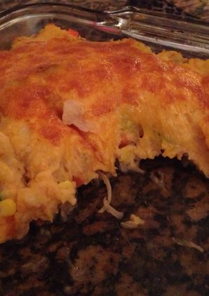 A picture of Sausage and sauerkraut casserole.