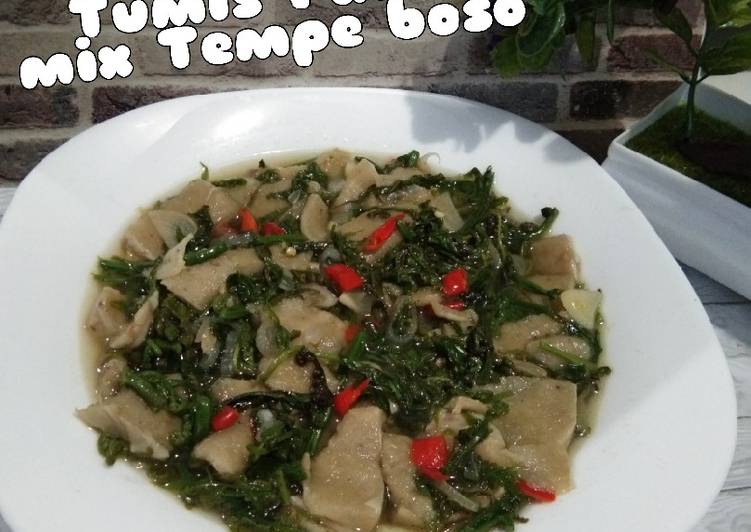 Tumis Pakis mix tempe boso