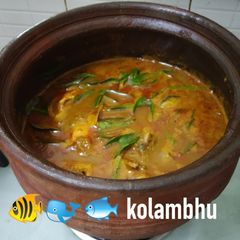 A picture of Fish curry in mud pot.