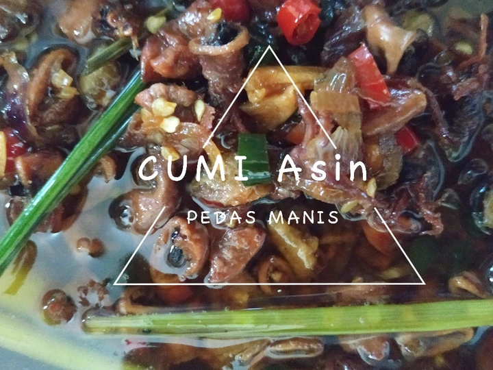 Cara Gampang Menyiapkan Resep  Cumi asin masak pedas manis yang Enak Banget, Bikin Ketagihan