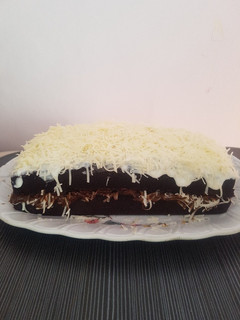 Foto resep Brownies Kukus Ketan Hitam Topping Keju_Gluten Free