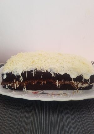 Foto resep Brownies Kukus Ketan Hitam Topping Keju_Gluten Free