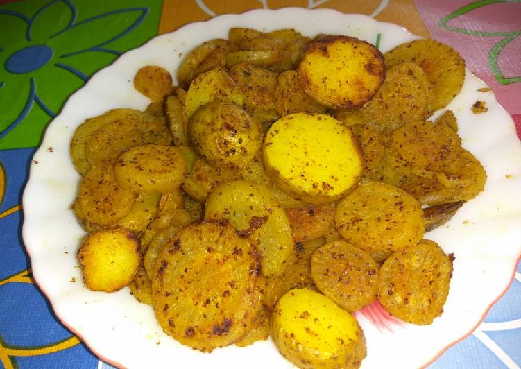 Sweet Radish and baby potatoes fry (using mustard paste and Jaggery)