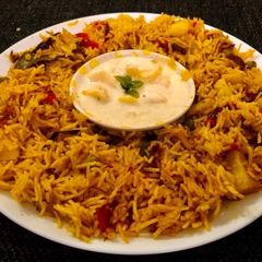 A picture of Aloo Matar Mint Pulao.