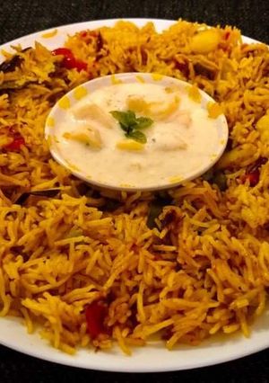 A picture of Aloo Matar Mint Pulao.